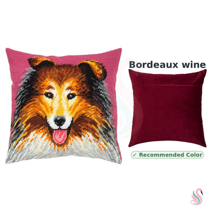 Needlepoint Pillow Kit "Rough Collie Dog"