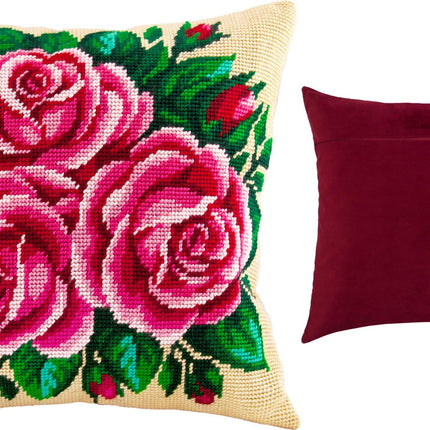 Needlepoint Pillow Kit "Three Roses"
