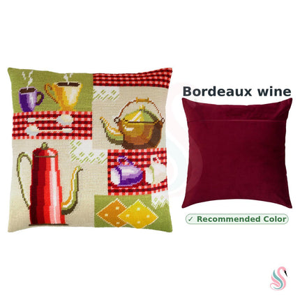 Needlepoint Pillow Kit "Tea Time"