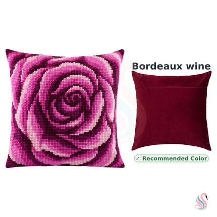 Cross Stitch Pillow Kit "Rose Swirl"