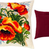 Cross Stitch Pillow Kit "Poppies, C. Klein"