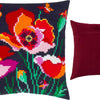 Cross Stitch Pillow Kit "Poppies with butterflies"