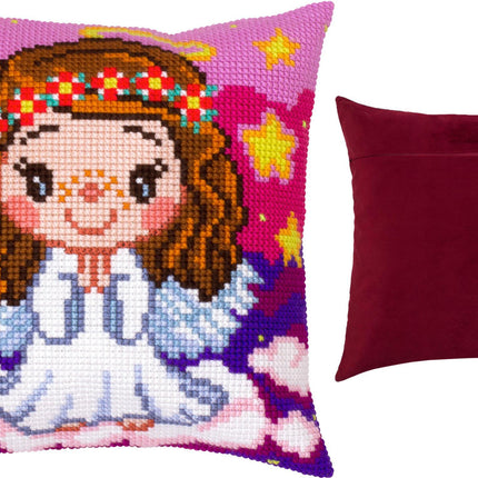 Cross Stitch Pillow Kit "Angel Girl"
