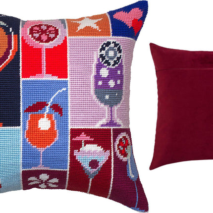 Needlepoint Pillow Kit "Welcome Drinks"