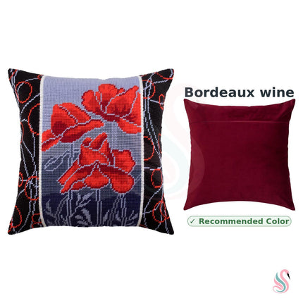 Needlepoint Pillow Kit "Poppies in the Night"