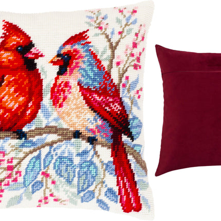 Needlepoint Pillow Kit "Cardinal Pair"