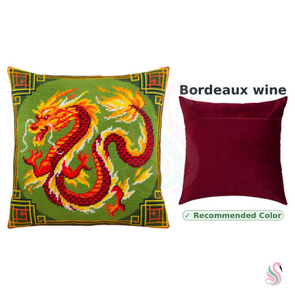 Needlepoint Pillow Kit "Chinese Dragon"