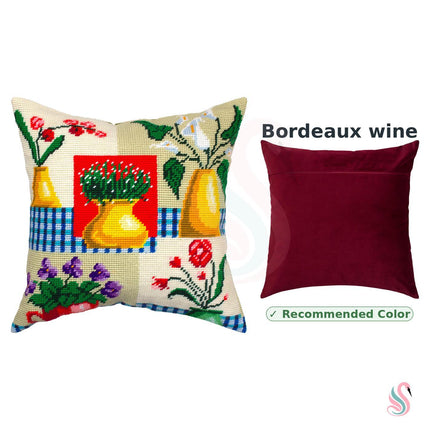 Needlepoint Pillow Kit "Vases and Flowers"