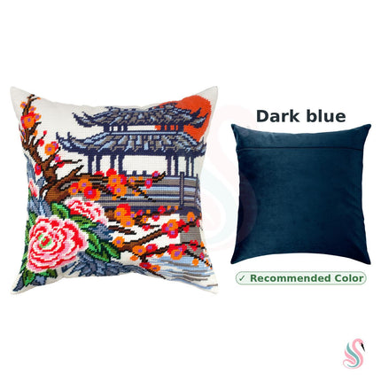 Needlepoint Pillow Kit "Japanese Garden"