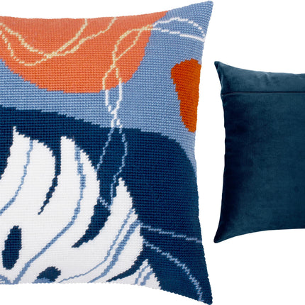 Needlepoint Pillow Kit "Abstract pastel tropics"