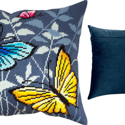 Needlepoint Pillow Kit "Butterflies in the Night"