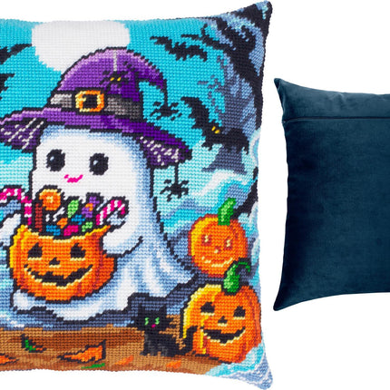Needlepoint Pillow Kit "Ghost and treats"