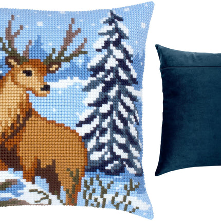 Cross Stitch Pillow Kit "Winter deer"