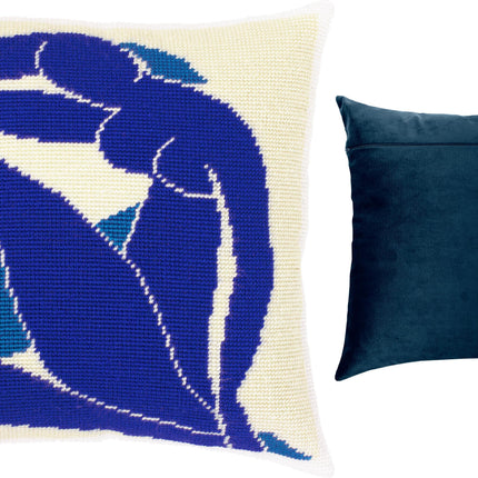 Needlepoint Pillow Kit "Blue nude"