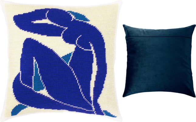 Needlepoint Pillow Kit "Blue nude"