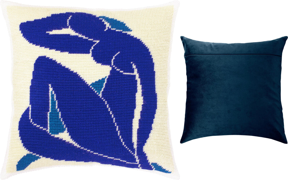 Needlepoint Pillow Kit "Blue nude"