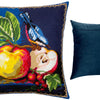 Needlepoint Pillow Kit "Red-flanked bluetail and apples"