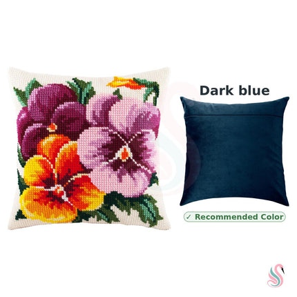 Cross Stitch Pillow Kit "Pansies"