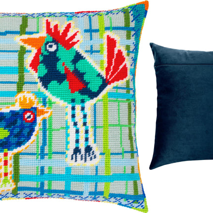 Needlepoint Pillow Kit "Hens"