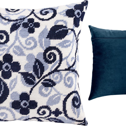 Needlepoint Pillow Kit "Floral Twirls"