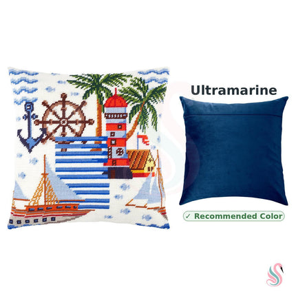 Needlepoint Pillow Kit "Overseas Adventure"