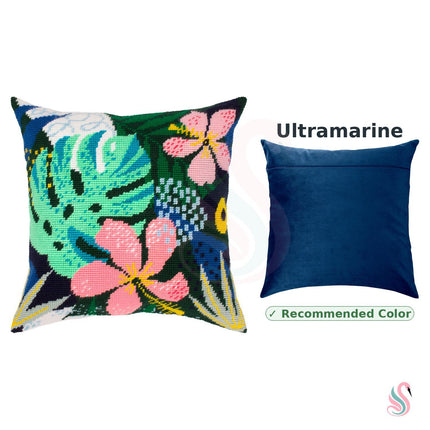 Needlepoint Pillow Kit "Wild Hibiscus"