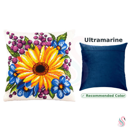 Needlepoint Pillow Kit "Sunflower among flowers"