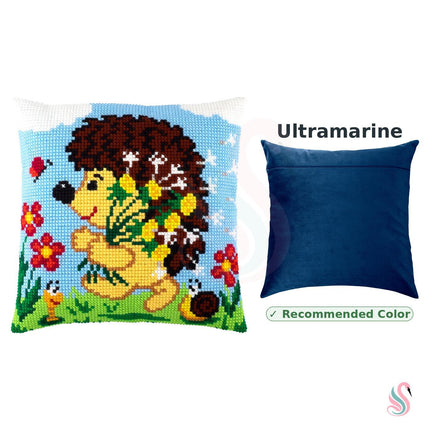 Cross Stitch Pillow Kit "Hedgehog with Dandelions"