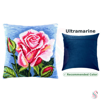 Cross Stitch Pillow Kit "Pink Rose"