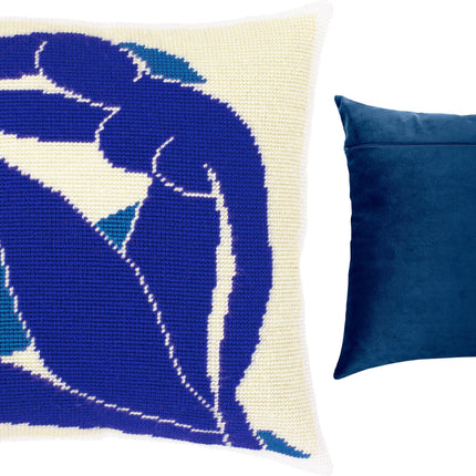 Needlepoint Pillow Kit "Blue nude"