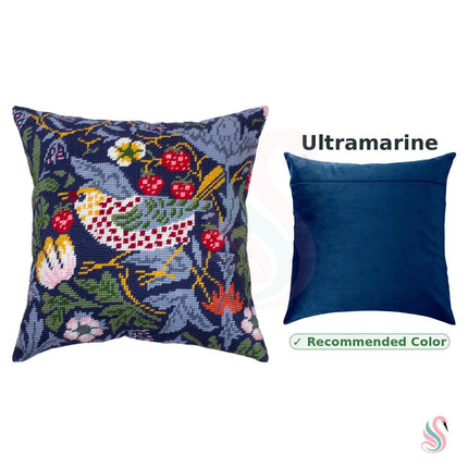 Needlepoint Pillow Kit "Strawberry Thief"