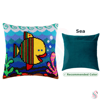 Cross Stitch Pillow Kit "Fish"