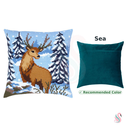 Cross Stitch Pillow Kit "Winter deer"