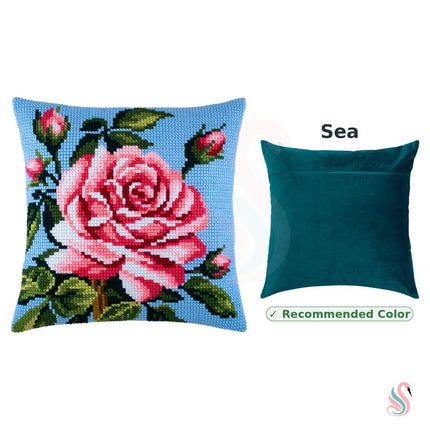 Cross Stitch Pillow Kit "Rose"