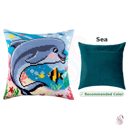 Cross Stitch Pillow Kit "Dolphin"
