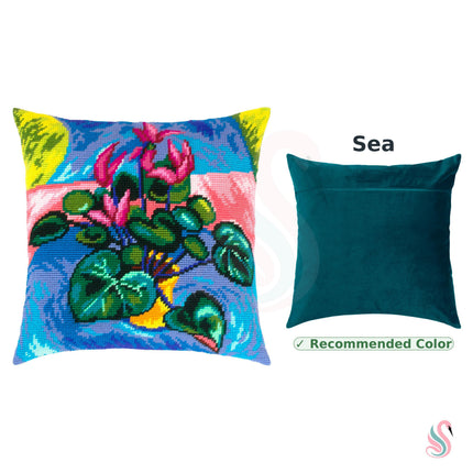 Needlepoint Pillow Kit "Cyclamen"