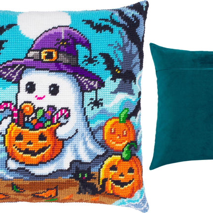 Needlepoint Pillow Kit "Ghost and treats"