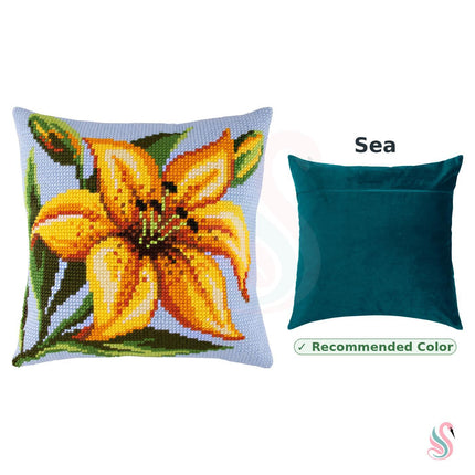Cross Stitch Pillow Kit "Yellow Lily"