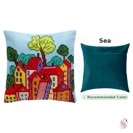 Cross Stitch Pillow Kit "Italian Town"