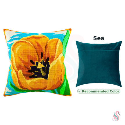 Needlepoint Pillow Kit "Yellow Tulip"