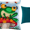 Cross Stitch Pillow Kit "Frog on a Mushroom"