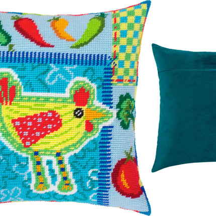 Needlepoint Pillow Kit "Rustic Kitchen Charm"