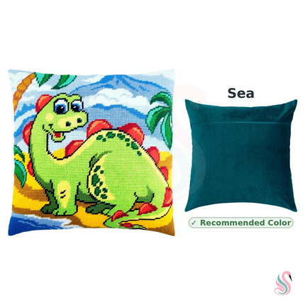 Needlepoint Pillow Kit "Little Dino"