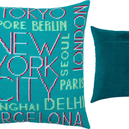 Needlepoint Pillow Kit "Cities"