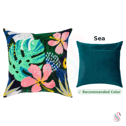 Needlepoint Pillow Kit "Wild Hibiscus"