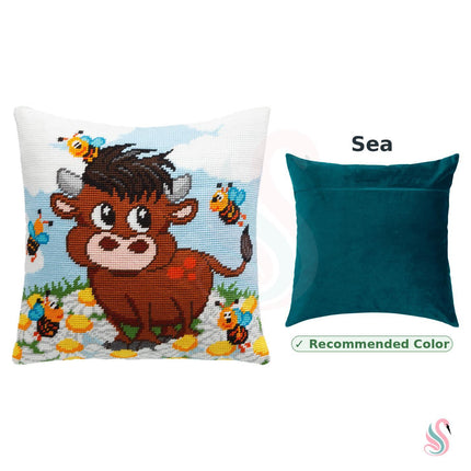 Needlepoint Pillow Kit "Bull Calf"