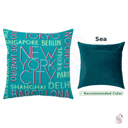 Needlepoint Pillow Kit "Cities"