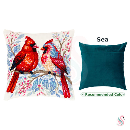 Needlepoint Pillow Kit "Cardinal Pair"