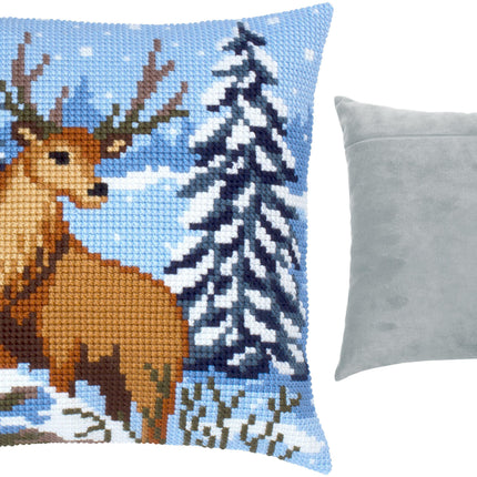 Cross Stitch Pillow Kit "Winter deer"