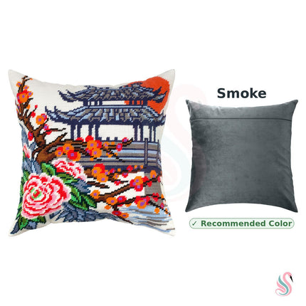 Needlepoint Pillow Kit "Japanese Garden"